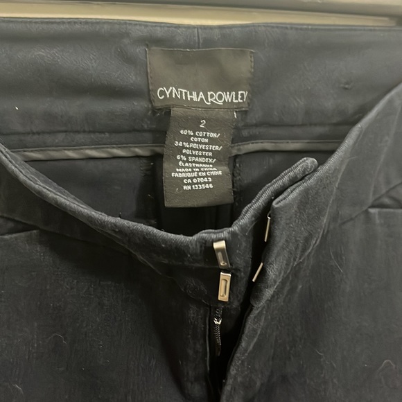 Cynthia Rowley navy blue dress/khaki pants - Picture 2 of 3